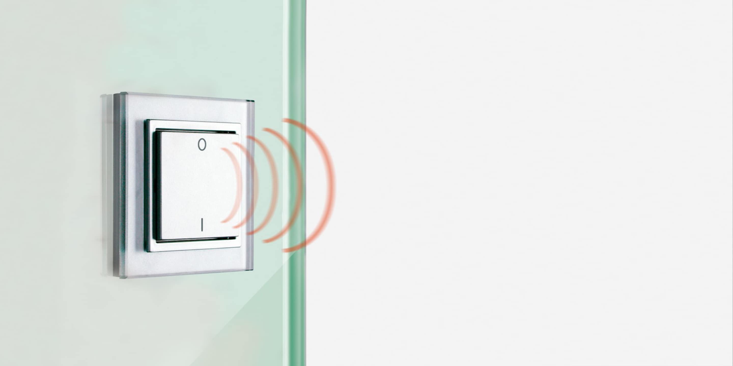  Honeywell PEHA Easylick auf Glaswand geklebt
