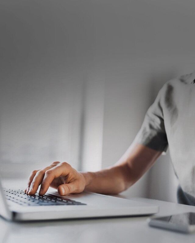Person using a laptop
