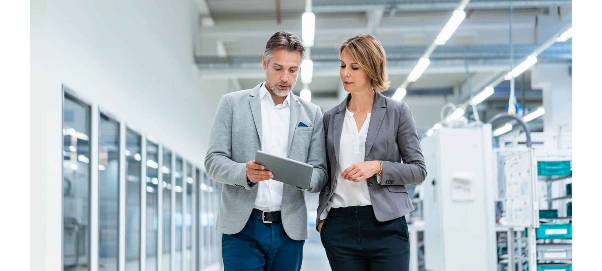 Consultants looking at an iPad