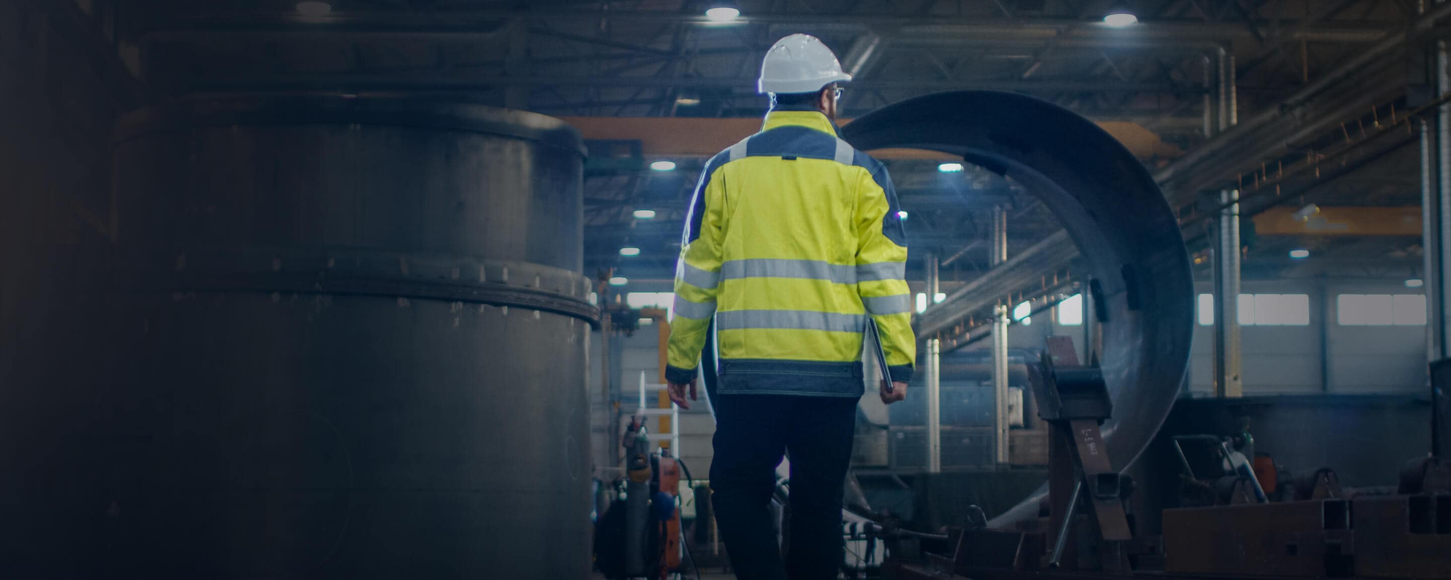 Worker in manufacturing plant