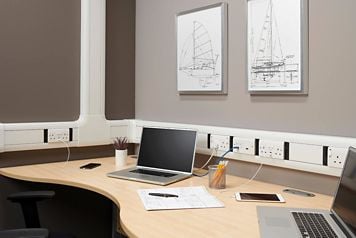 Row of outlets in an office