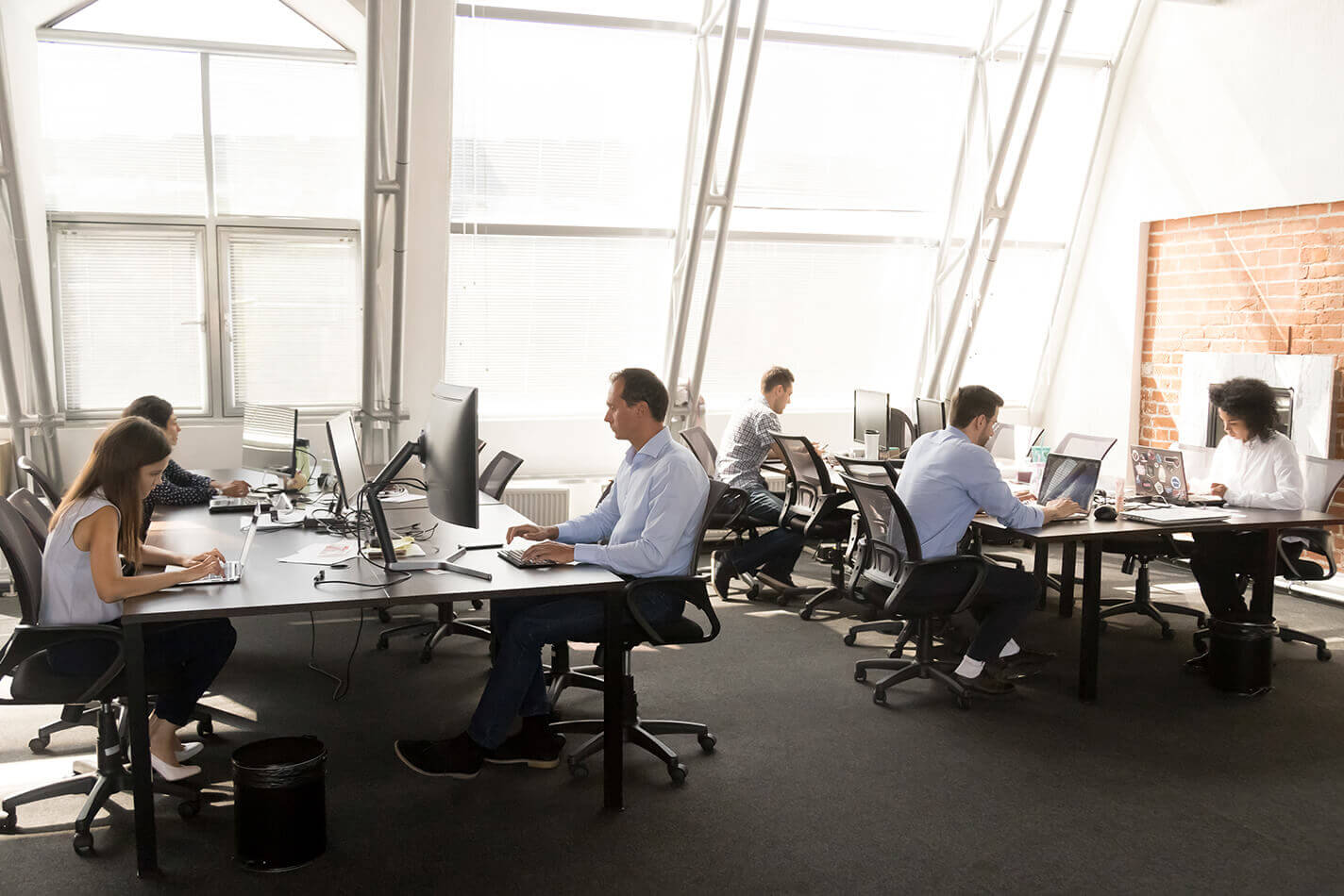 People working inside office