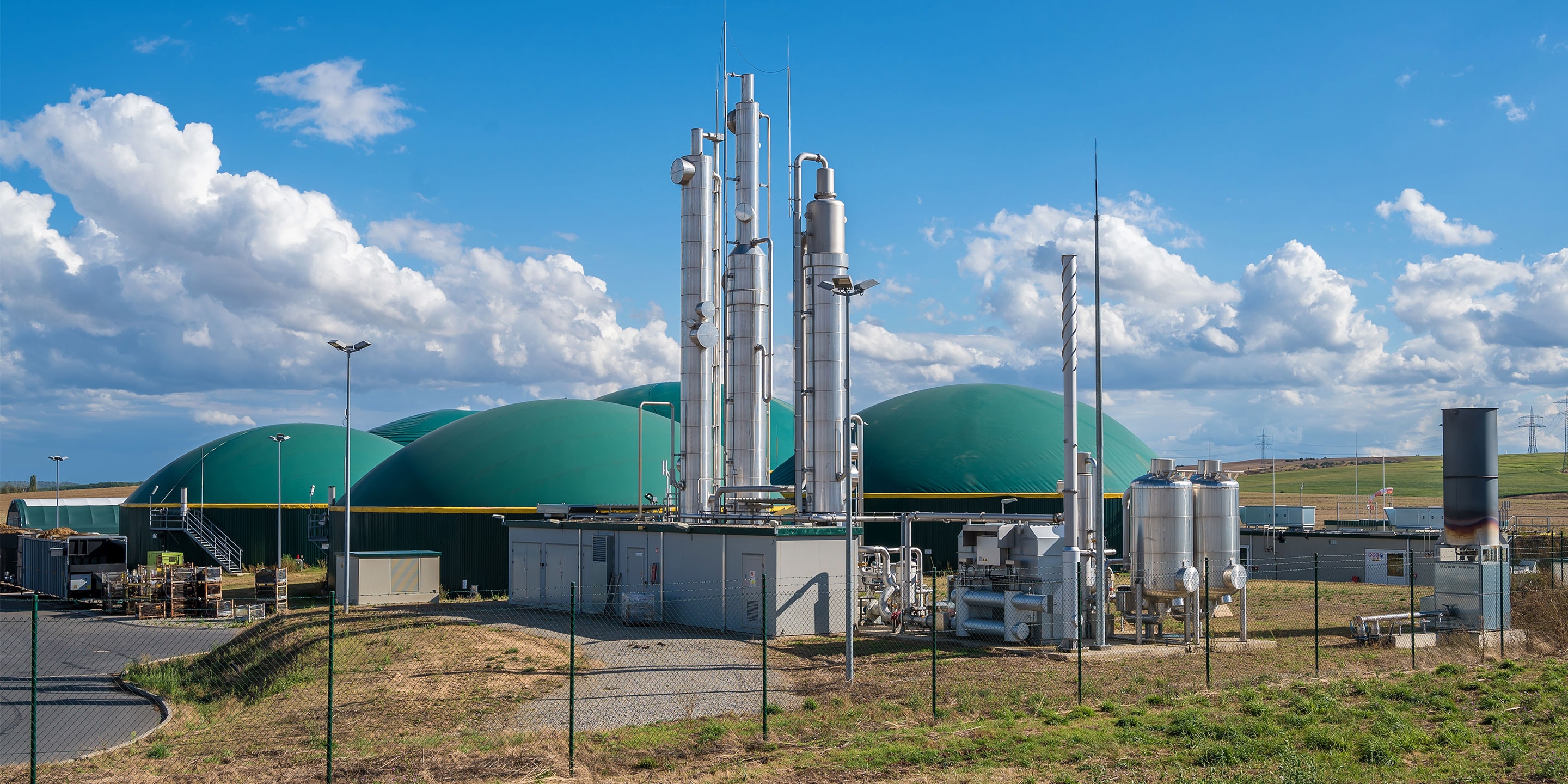 Biogas plant for generating electricity and heat