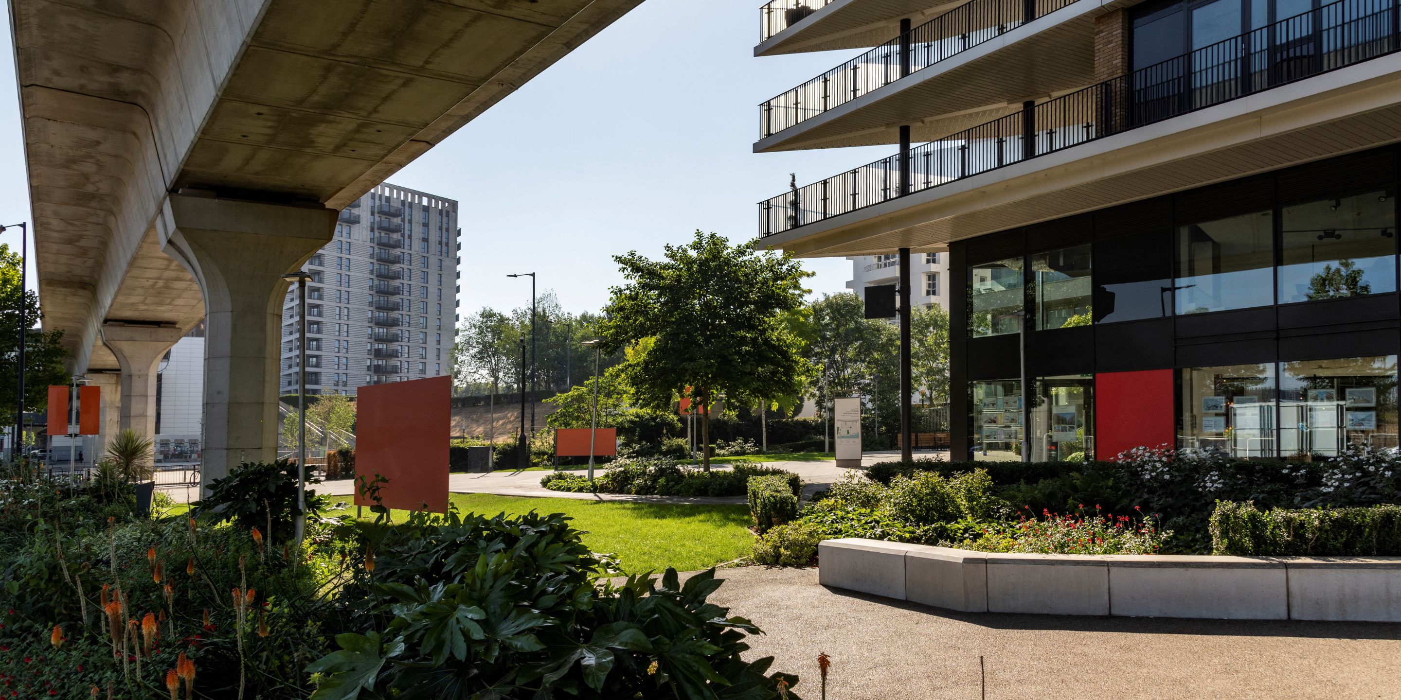 Exterior view of an office building.