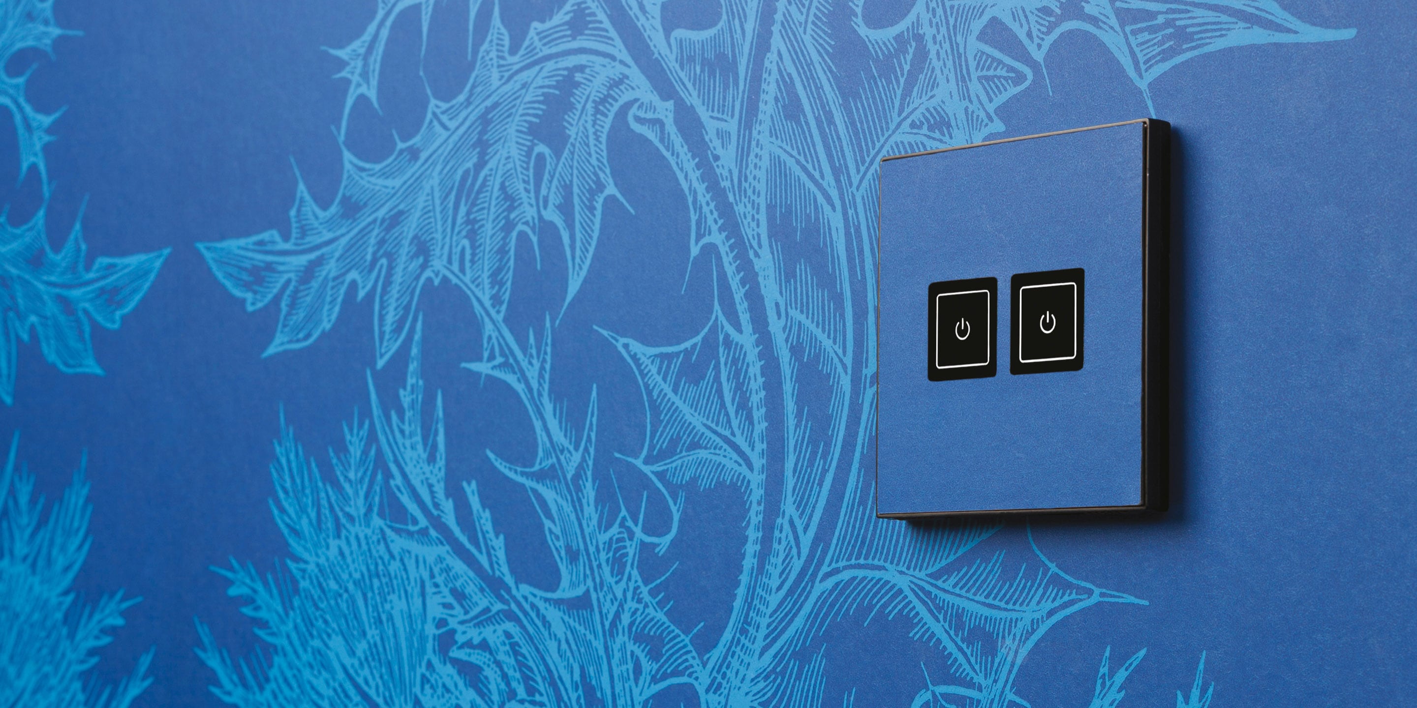 Custom blue elements product matching blue wallpaper