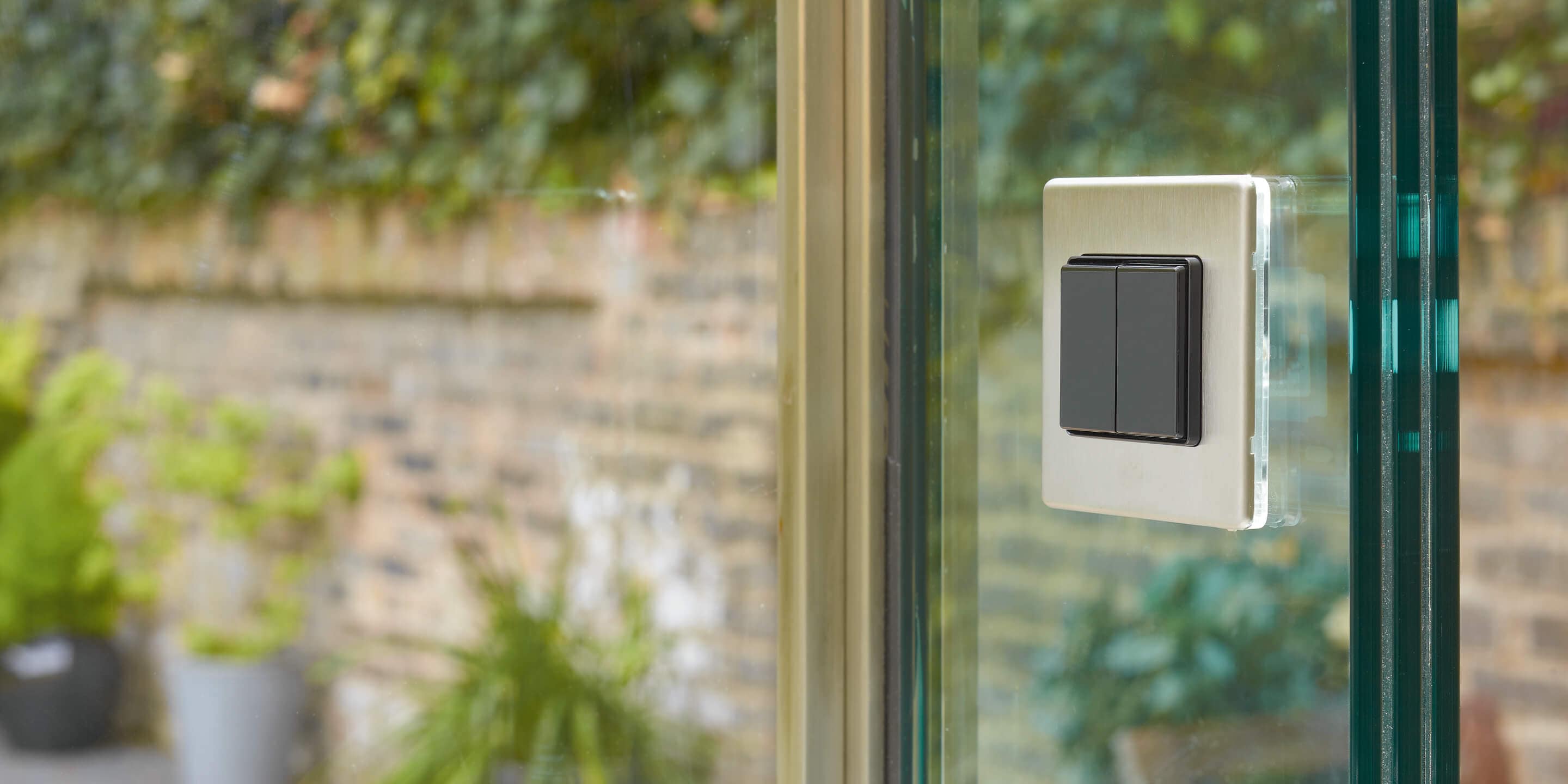 Echo product on exterior glass wall 