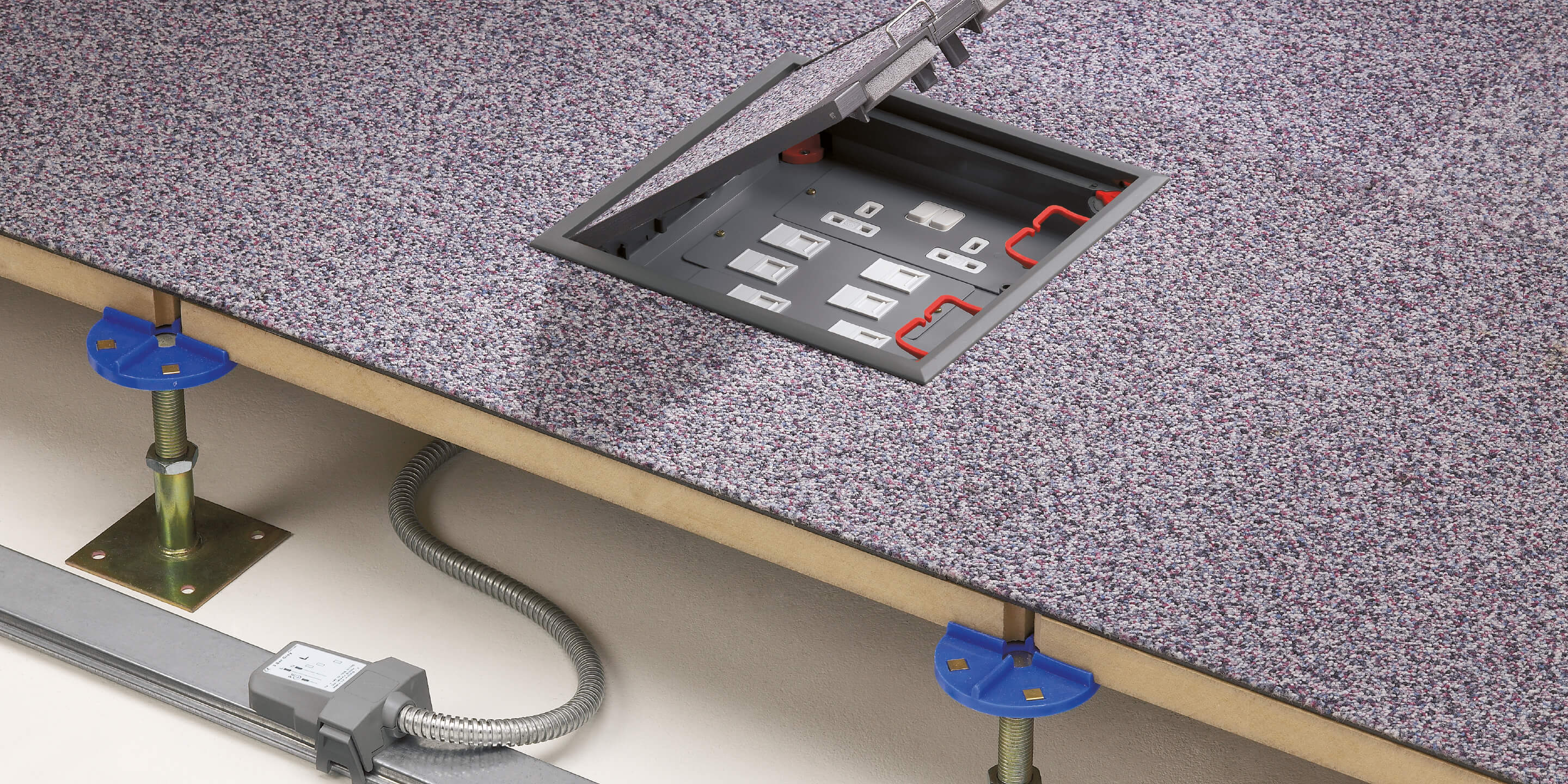 Raised floor floorbox 