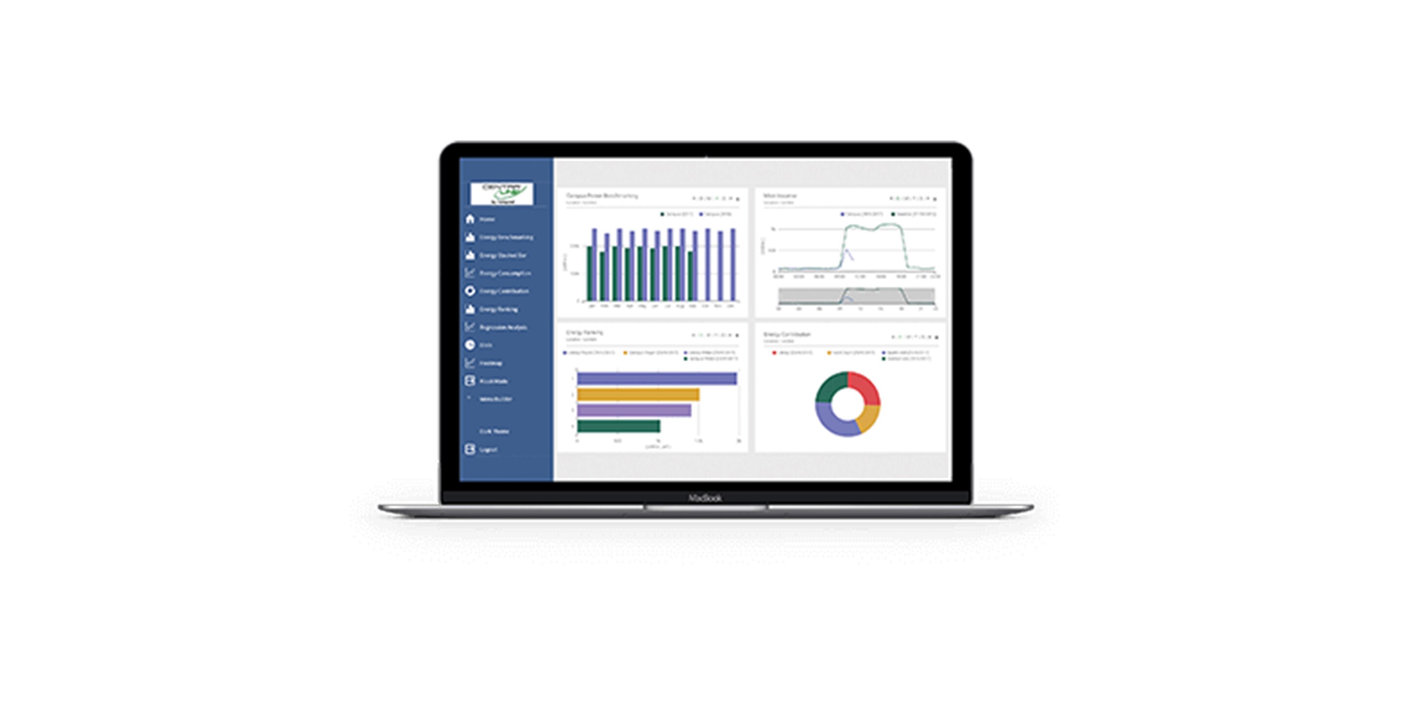 Energy Management Application on laptop