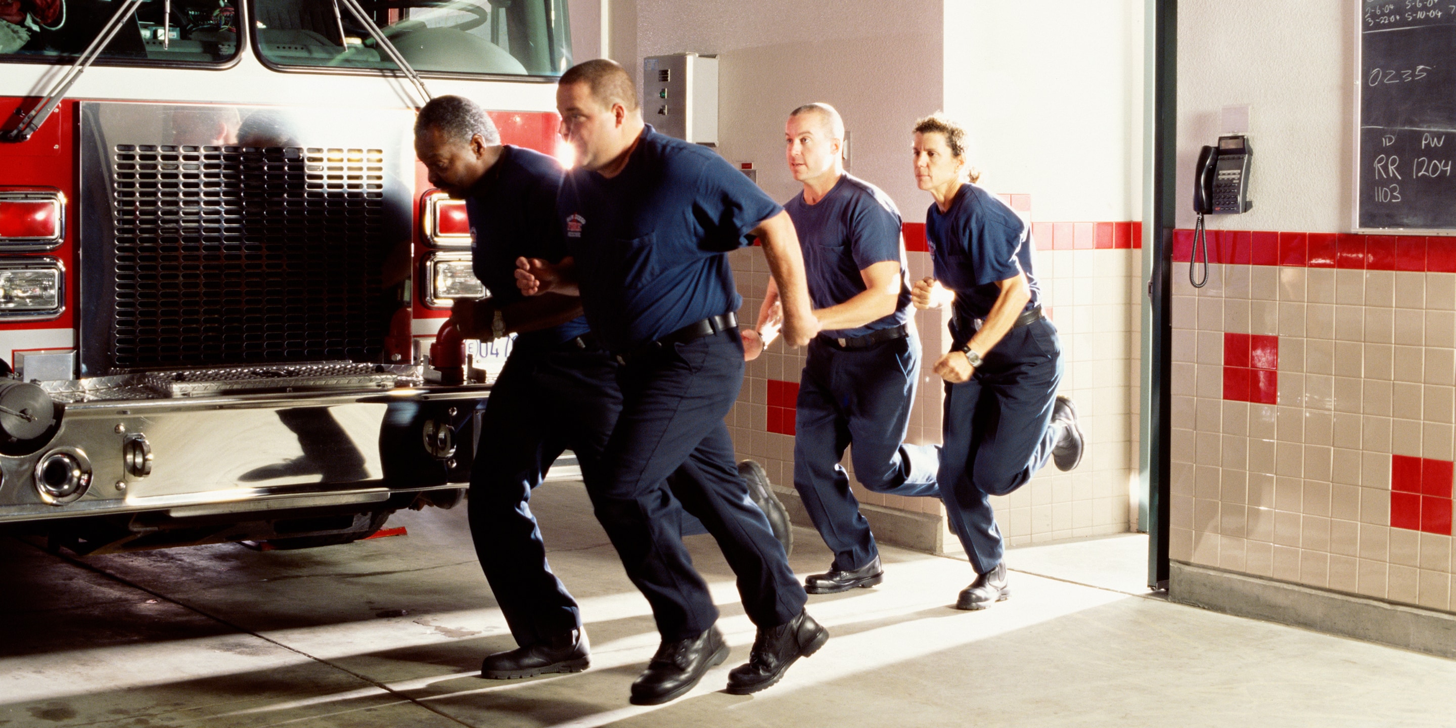 Firefighters in action
