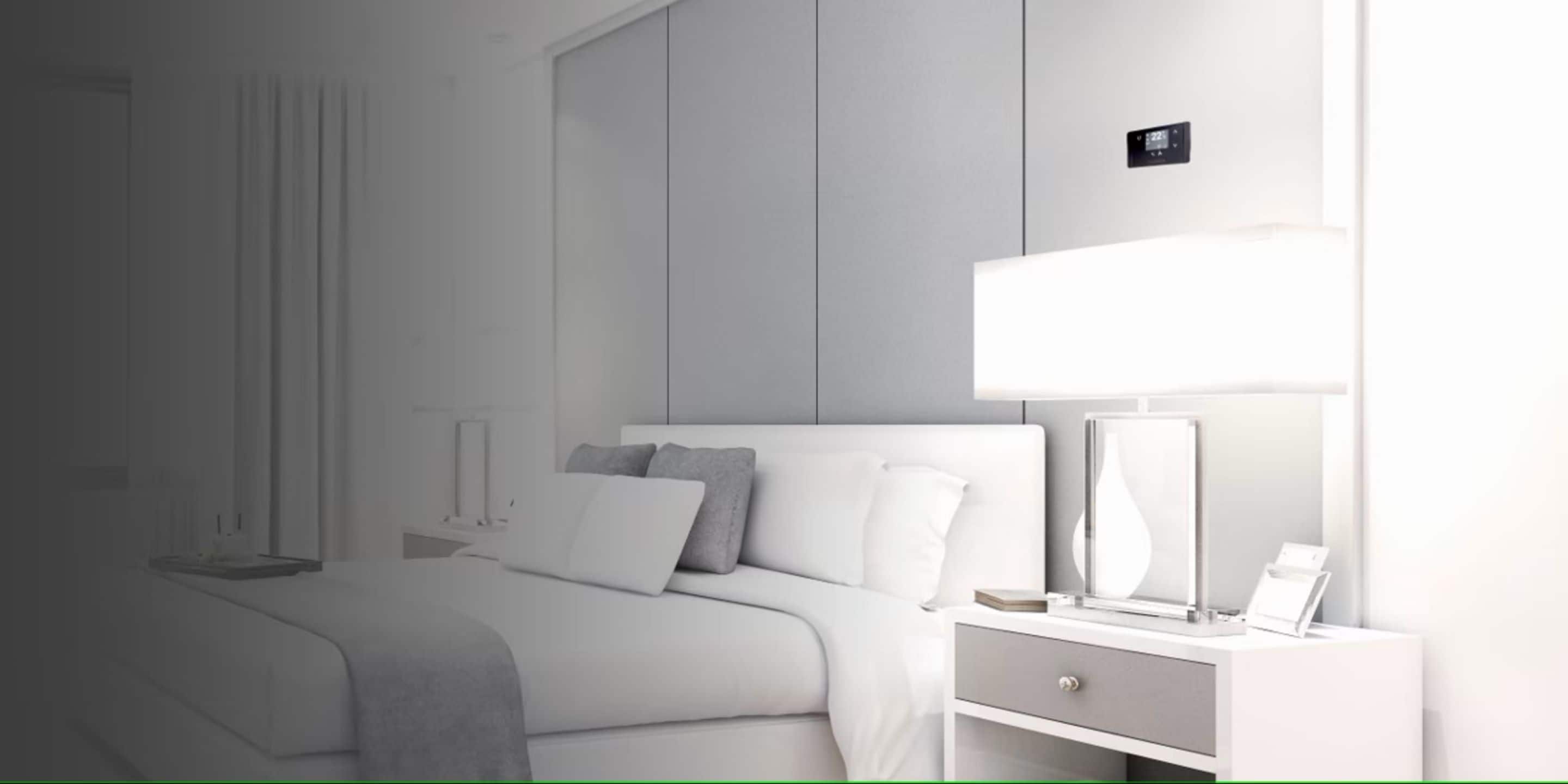 Image of Onity SensorStat energy management system in a hotel room setting