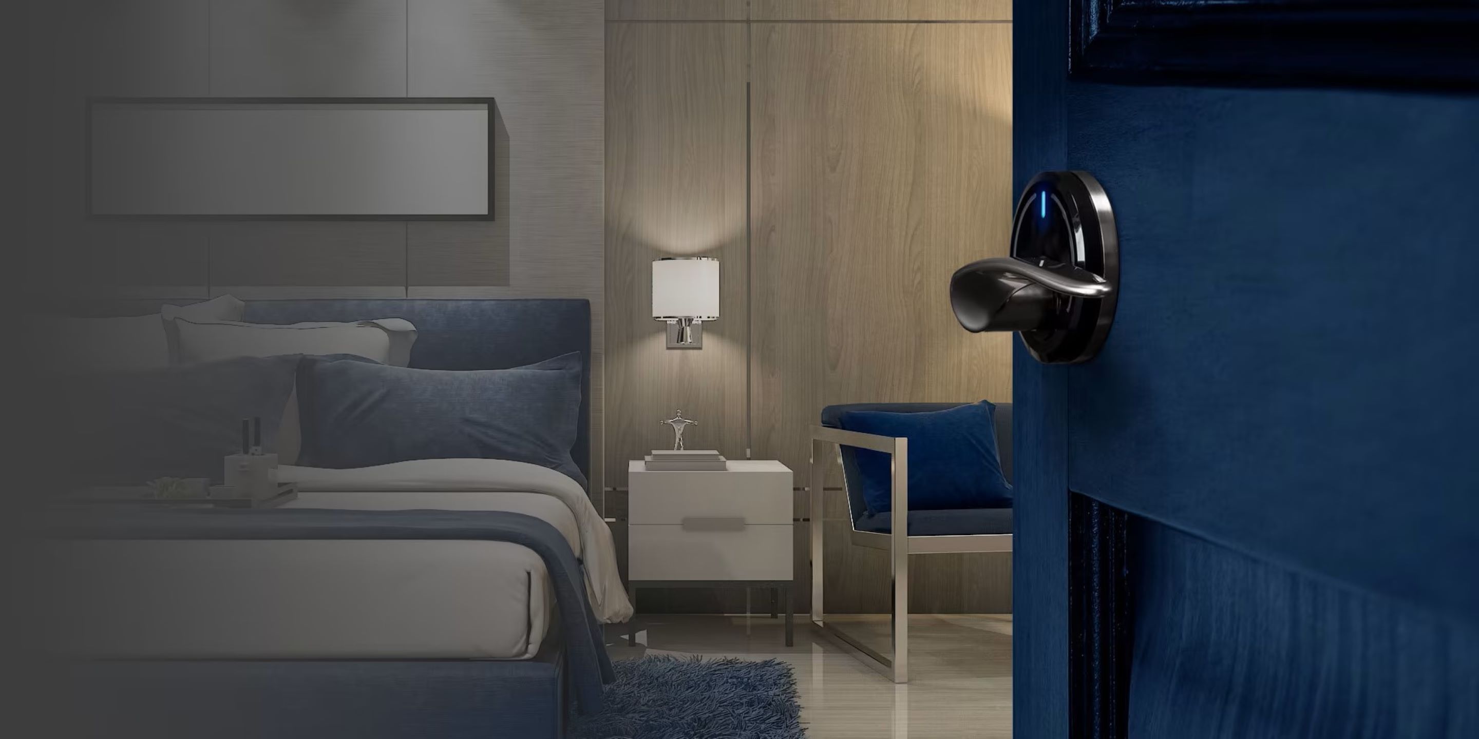 Open door hotel room