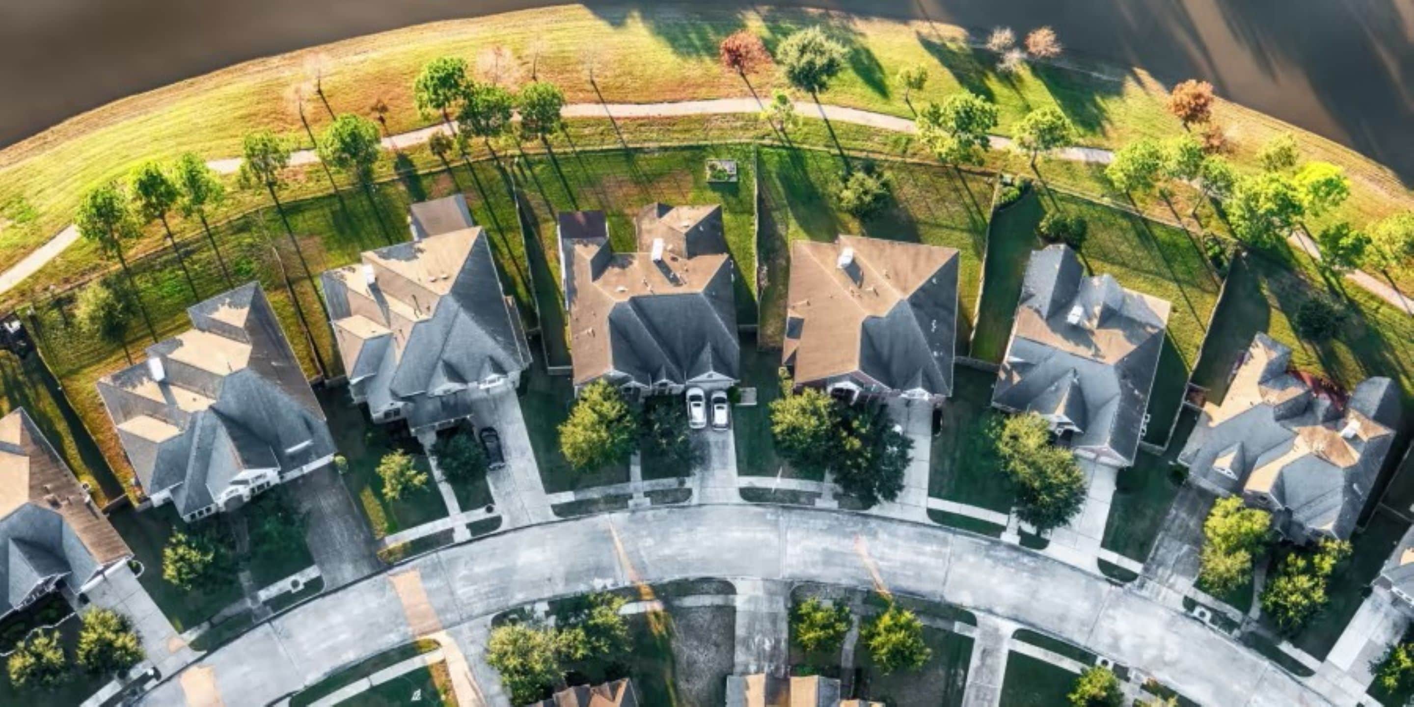 Supra aerial view home rooftops