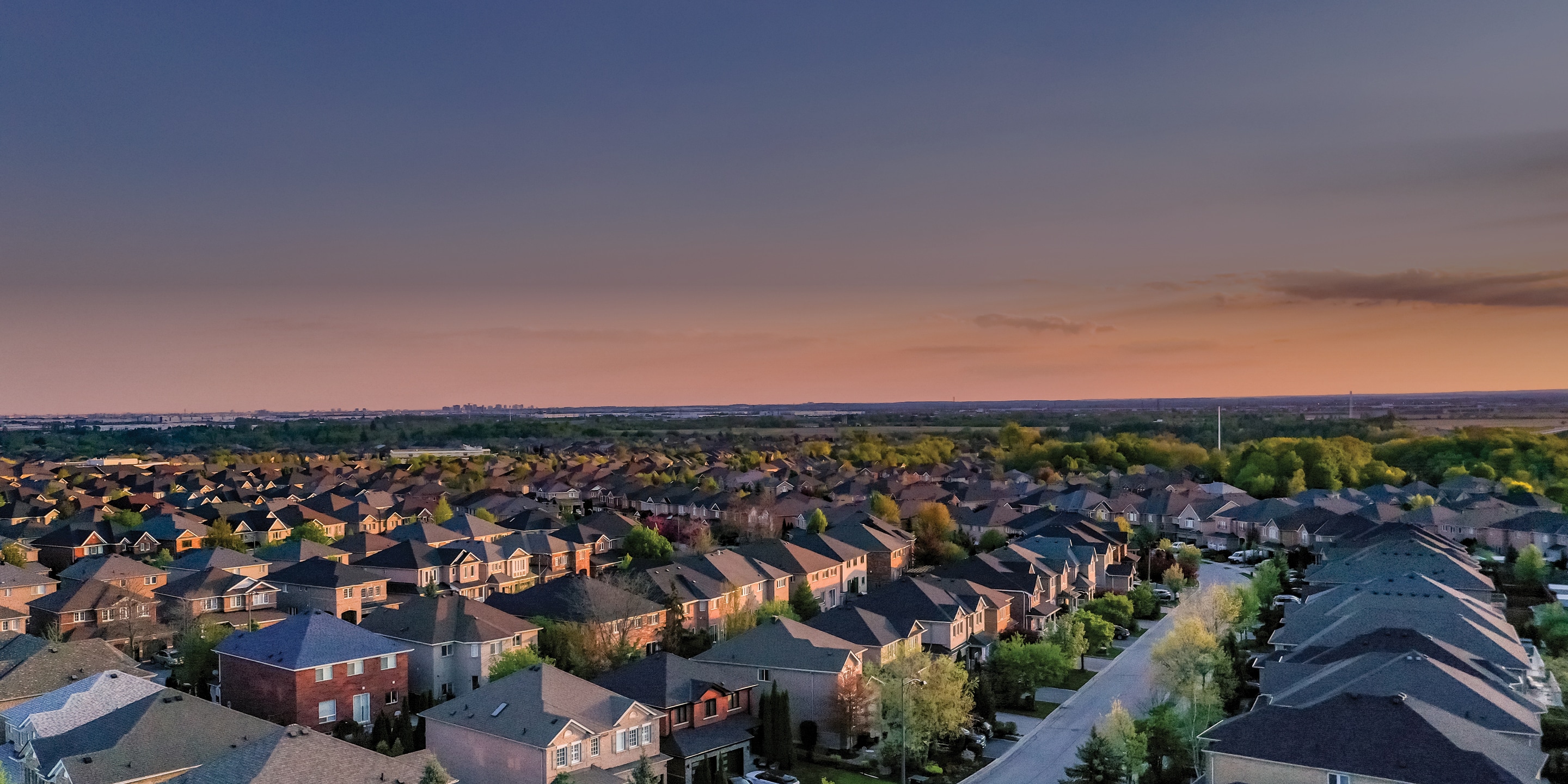 Supra ariel view of a residential neighborhood