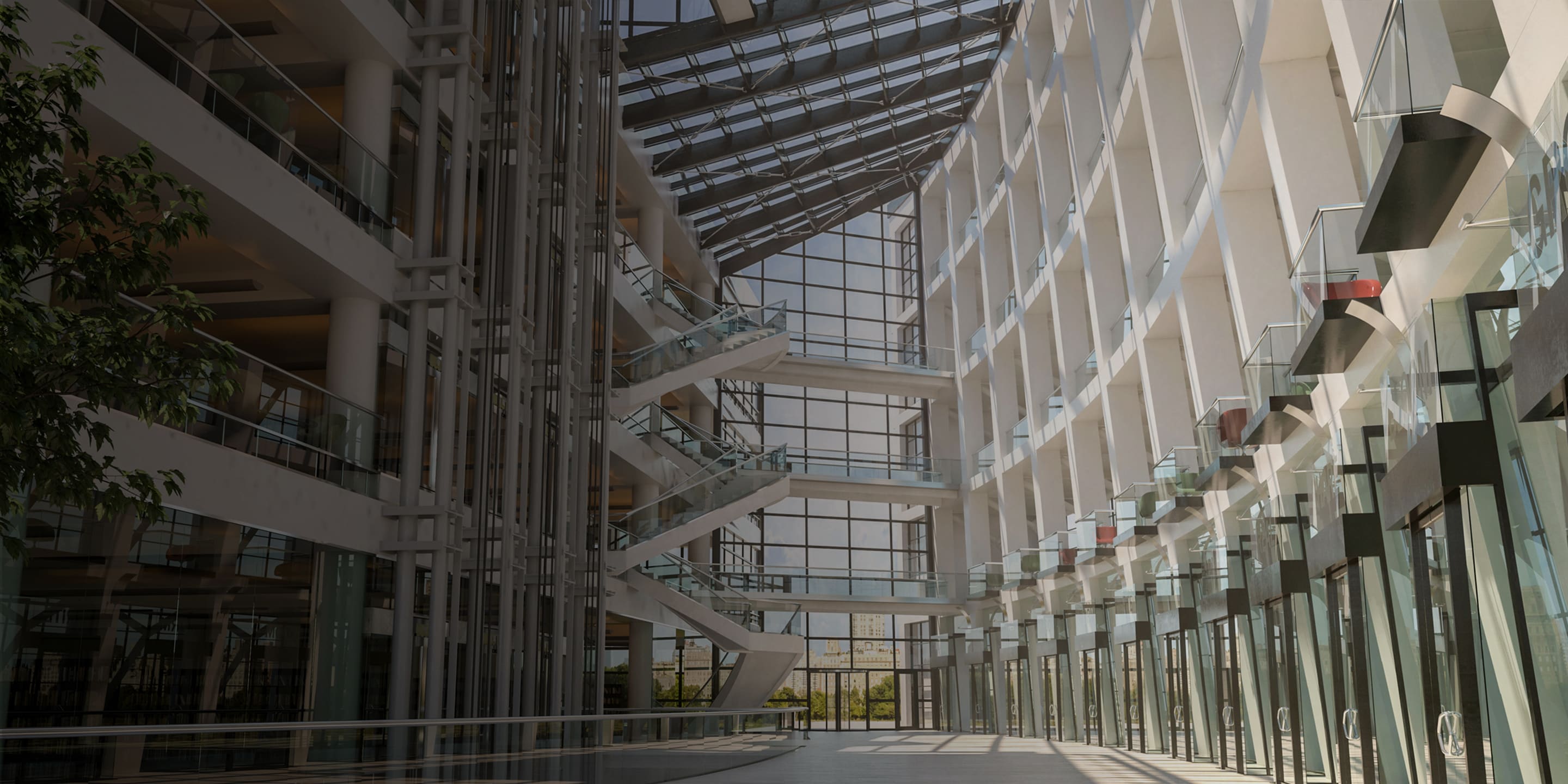 Futuristic building with windows