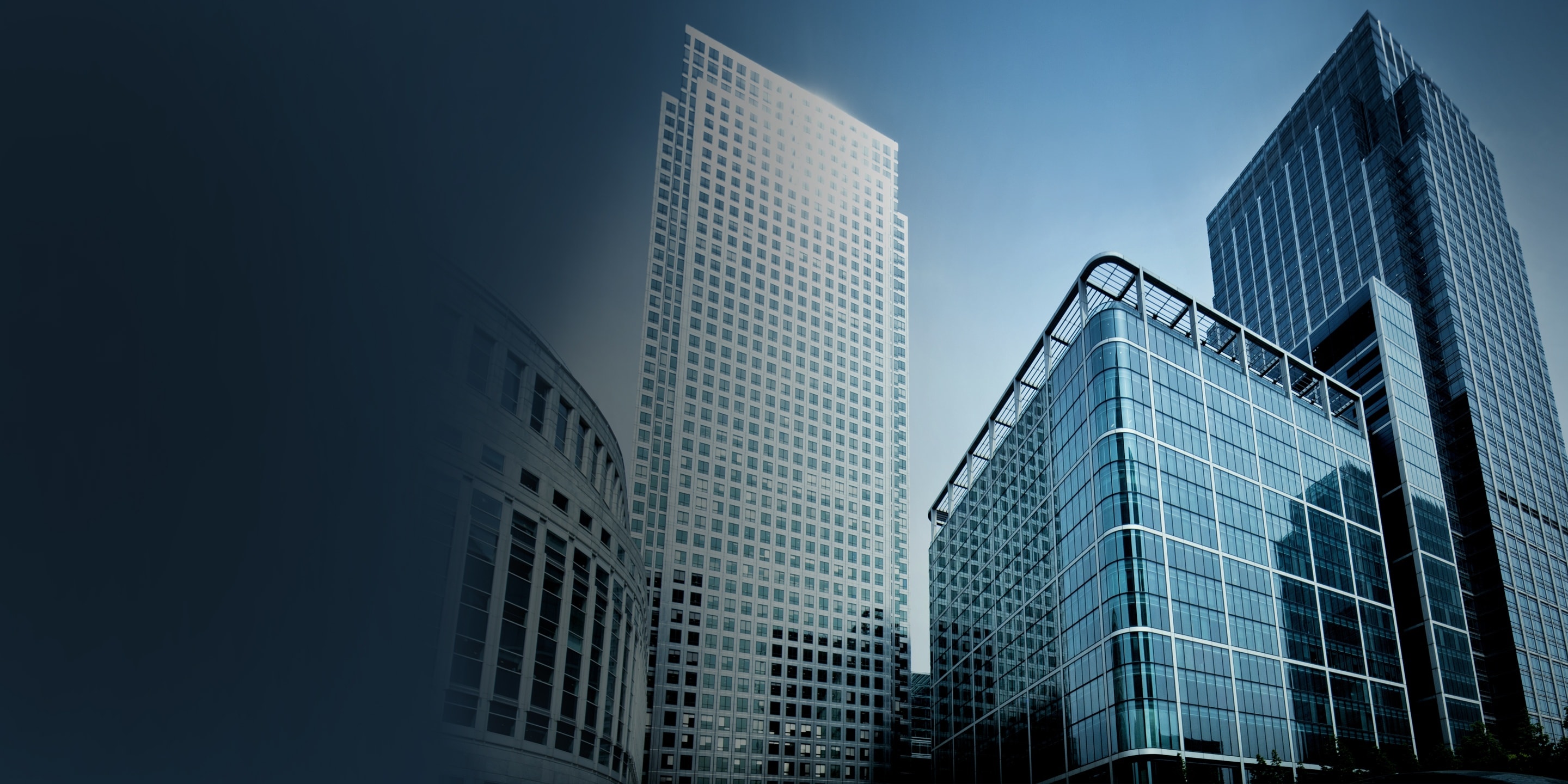 Large buildings with many windows