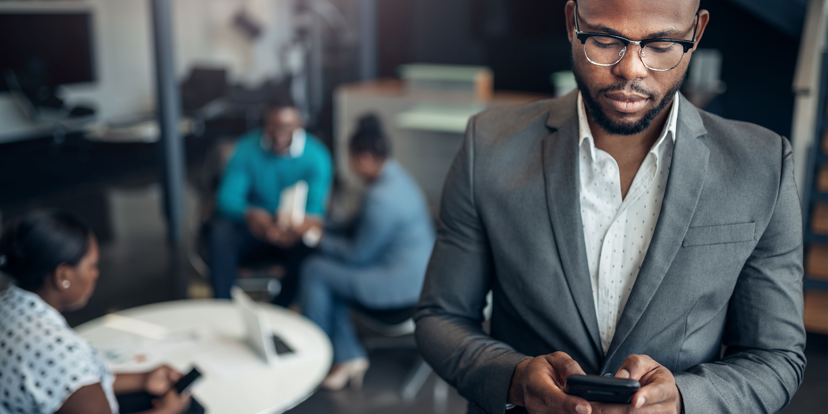 Person checking app on phone 
