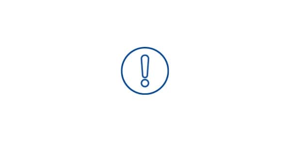 An icon with an exclamation mark in a circle